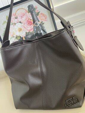 Steve Madden Dark Brown Pebbled Leather Hobo Bag